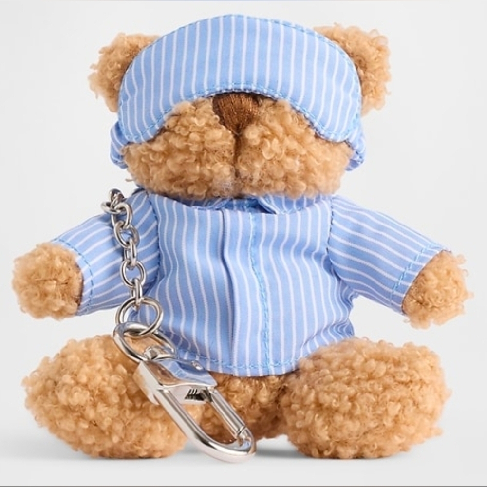 GAP Brannan Bear Sleep Keychain Charm Blue And White Stripe. New
